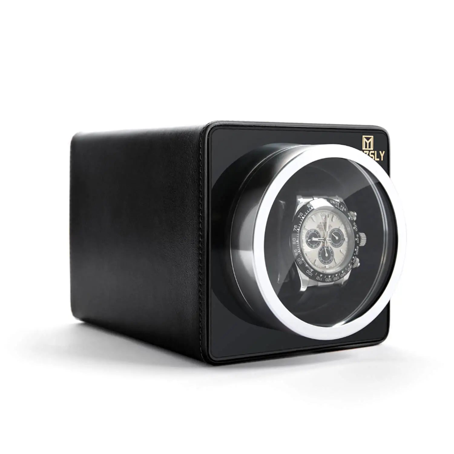 MOZSLY Single Watch Winder | Black Leather