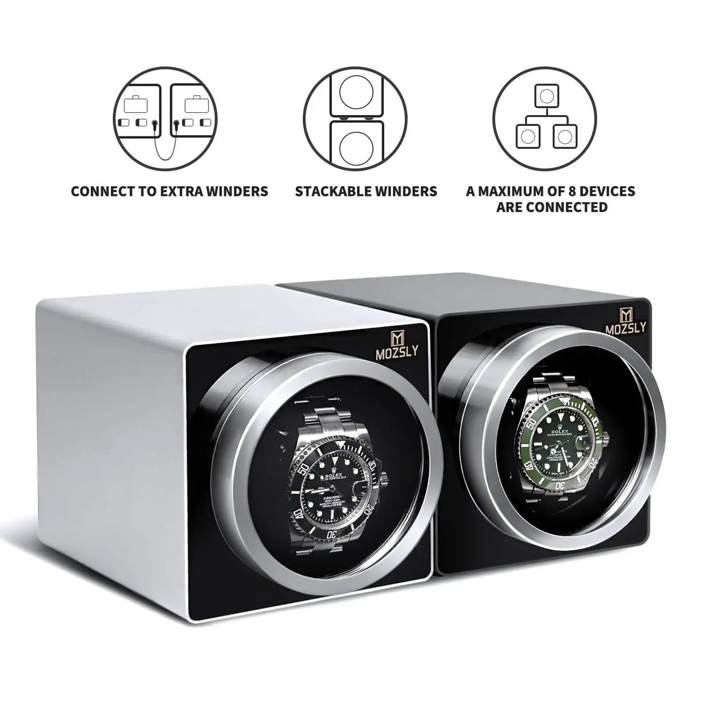 MOZSLY Single Watch Winder | Space Metal Silver