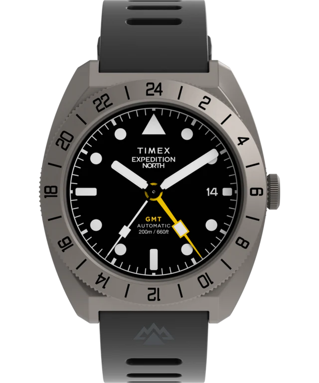 Expedition GMT Titanium Automatic 41mm Silicone Strap Watch | Black