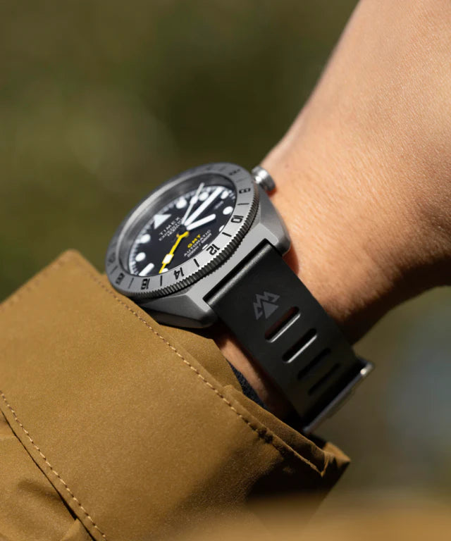 Expedition GMT Titanium Automatic 41mm Silicone Strap Watch | Black