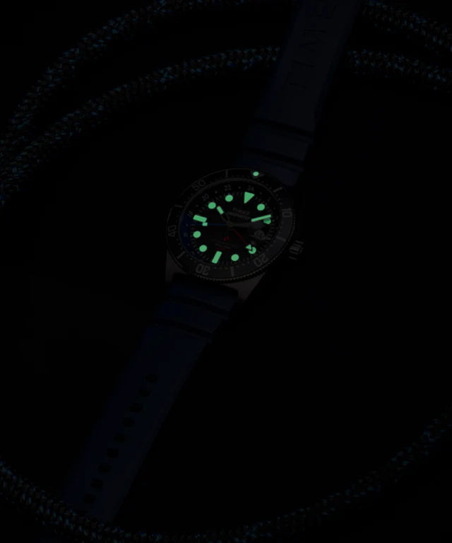 Timex® Deepwater Reef 200 GMT 41mm Synthetic Rubber Strap Watch | Blue