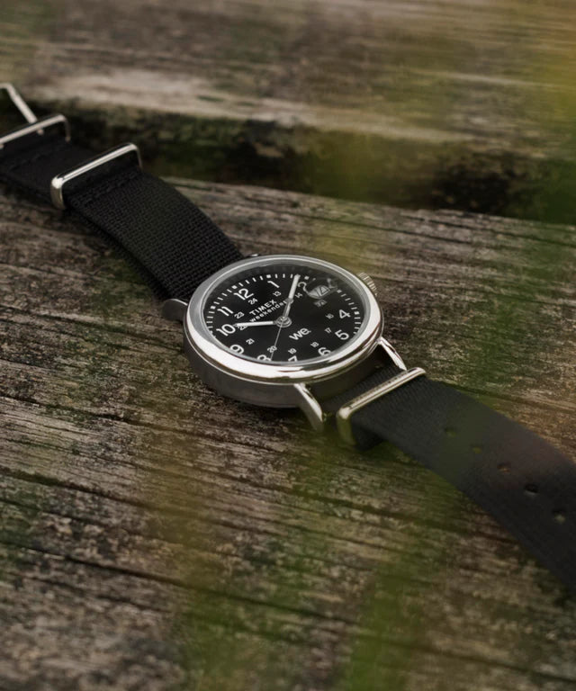 Timex® Weekender 37mm Fabric Strap Watch | Black