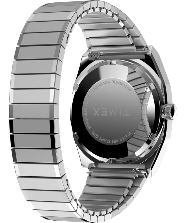 Timex® Automatic 1983 E Line 34mm Stainless Steel Expansion Band Watch | Blue
