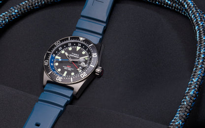 Deepwater Reef 200 GMT 41mm Synthetic Rubber Strap Watch | Blue