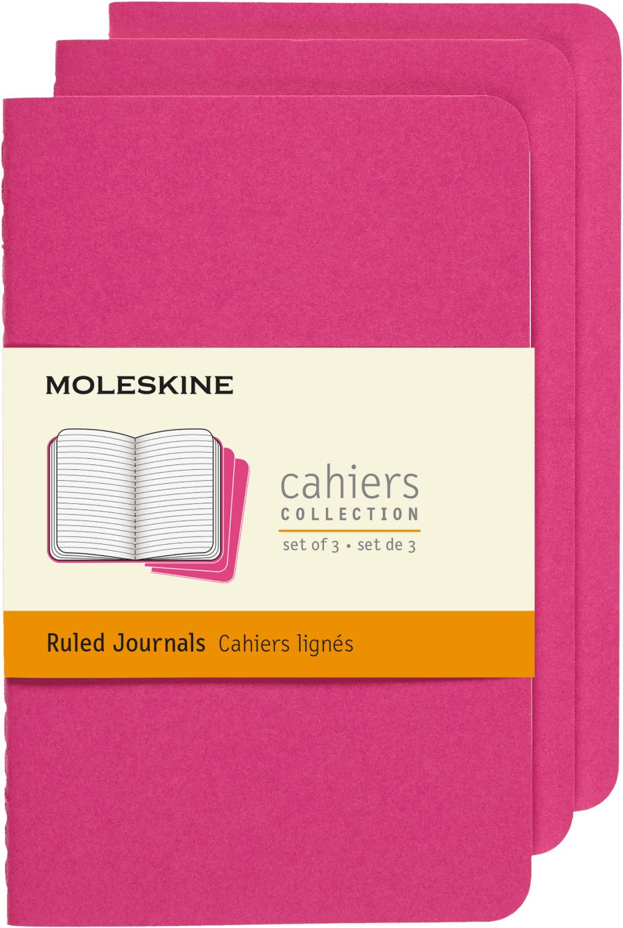 Moleskine Cahier Ruled Pocket Journals pack of 3, 3.5"x5.5"
