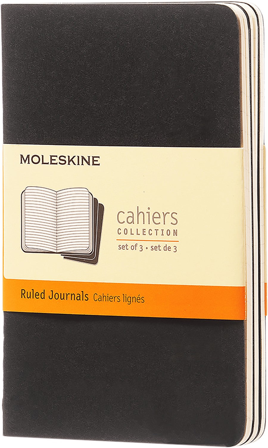 Moleskine Cahier Ruled Pocket Journals pack of 3, 3.5"x5.5"
