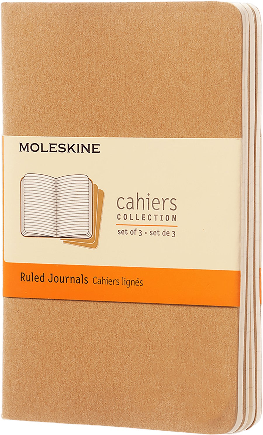 Moleskine Cahier Ruled Pocket Journals pack of 3, 3.5"x5.5"