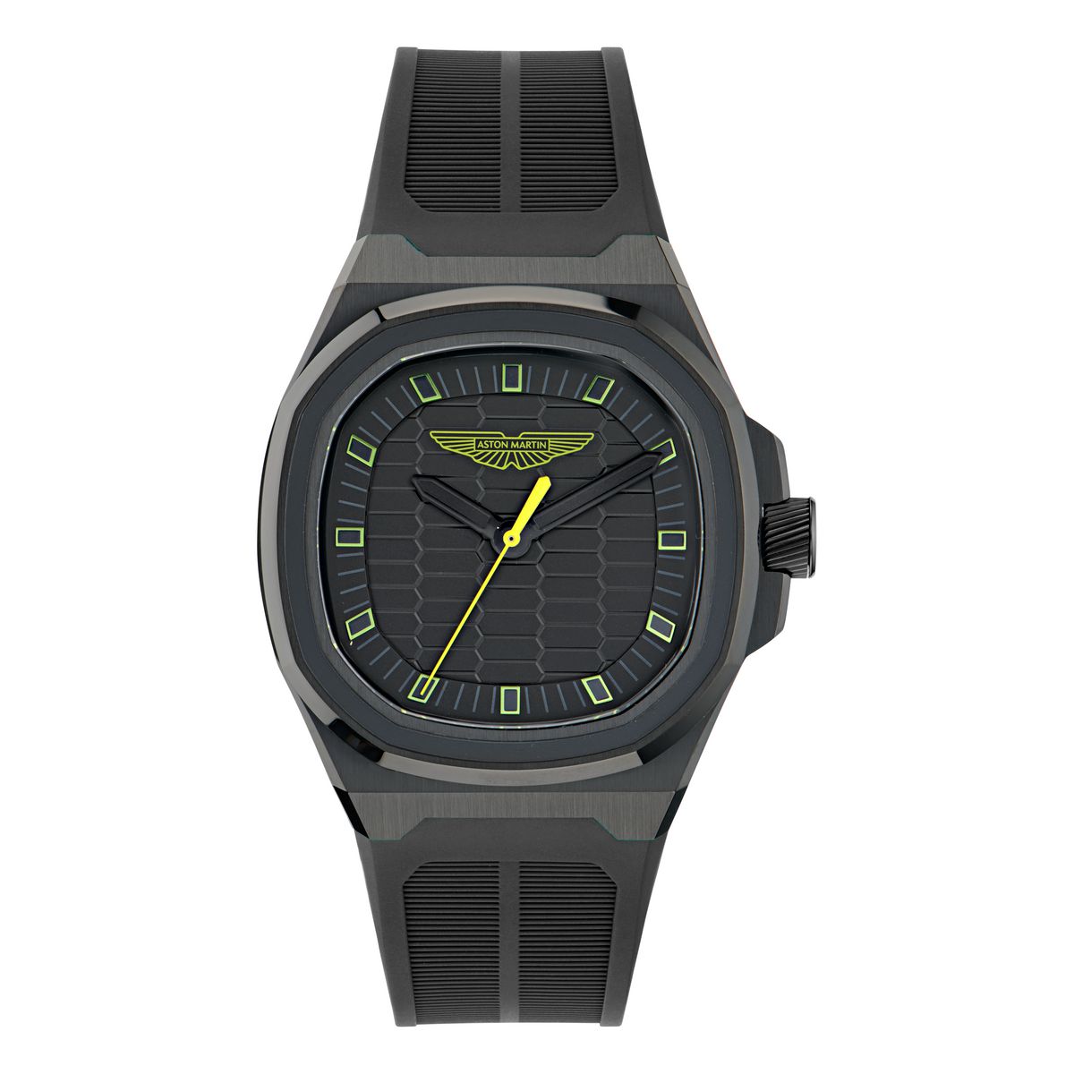 Timex X Aston Martin Watch IP Black RSST Case Black Dial Black Leather Strap