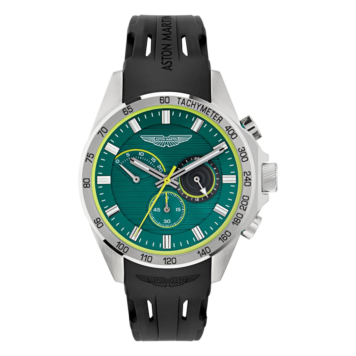 Timex X Aston Martin Watch RSST Case Podium Green Dial Black silicone strap