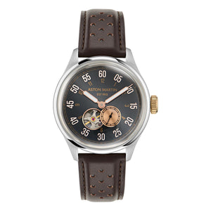 Timex X Aston Martin Watch TS1 RSST Case Black Dial Brown Leather Strap