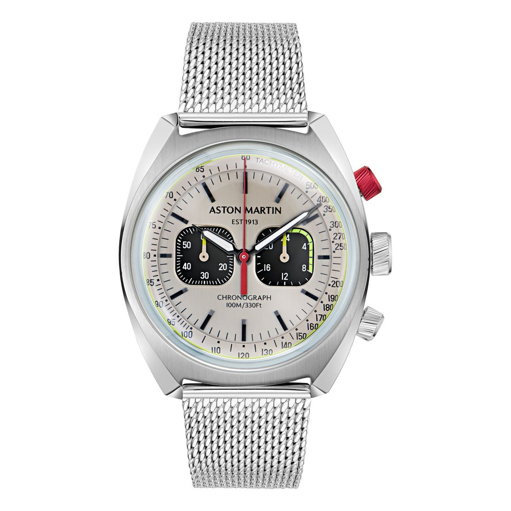 Timex X Aston Martin Watch RSST Case Champagne Dial RSST Mesh Bracelet