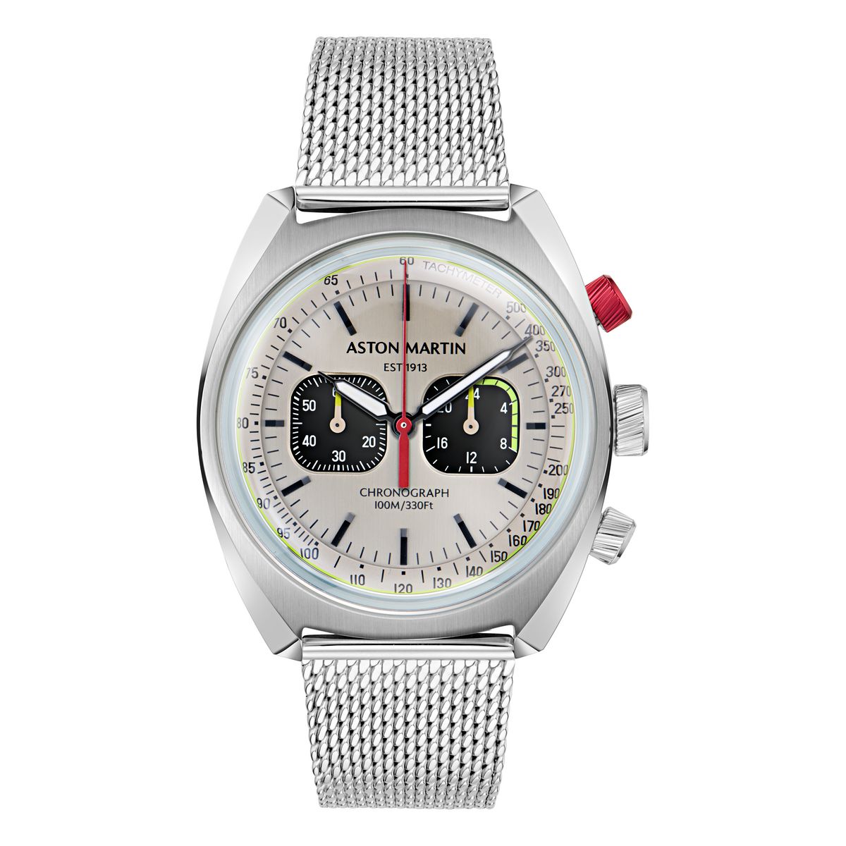 Timex X Aston Martin Watch RSST Case Champagne Dial RSST Mesh Bracelet
