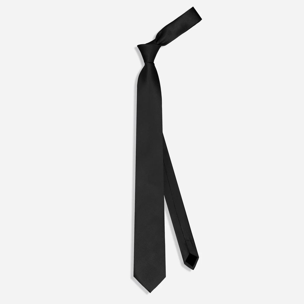 Grosgrain Solid Black Tie