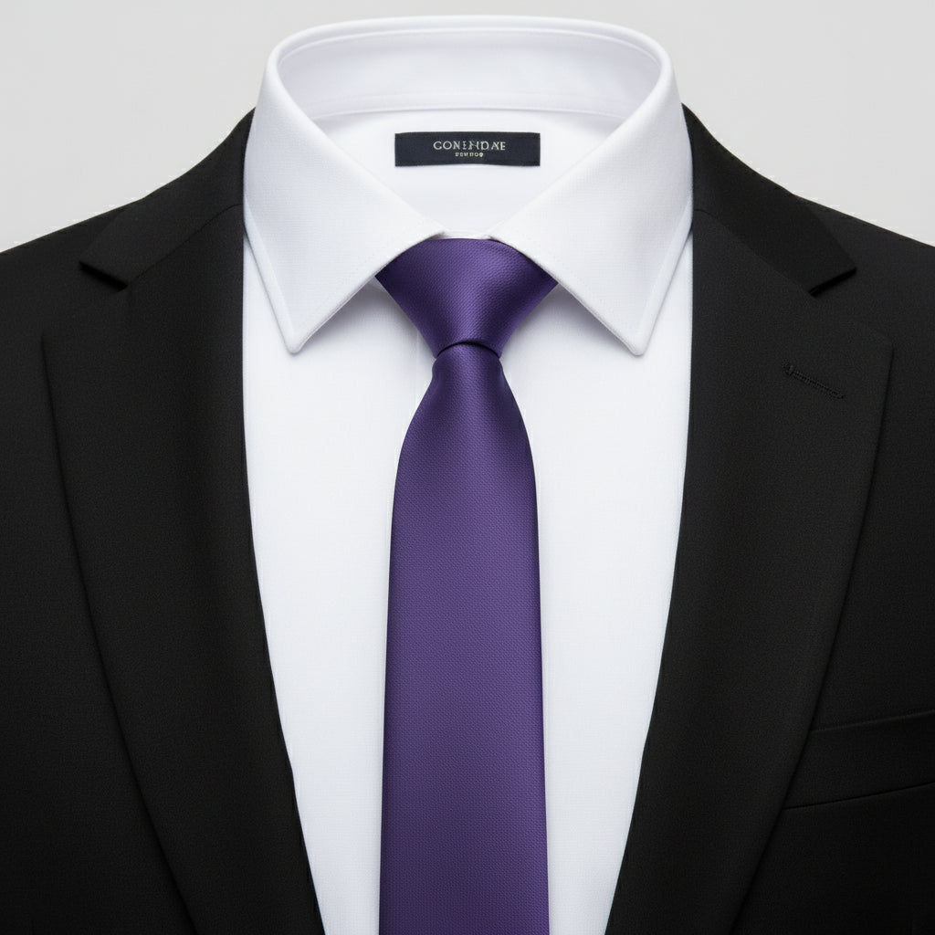 Grosgrain Solid Deep Eggplant Tie