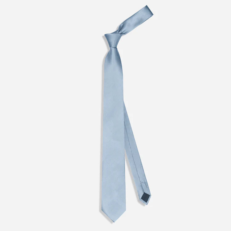 Grosgrain Solid Steel Blue Tie