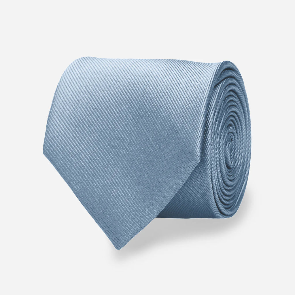 Grosgrain Solid Steel Blue Tie