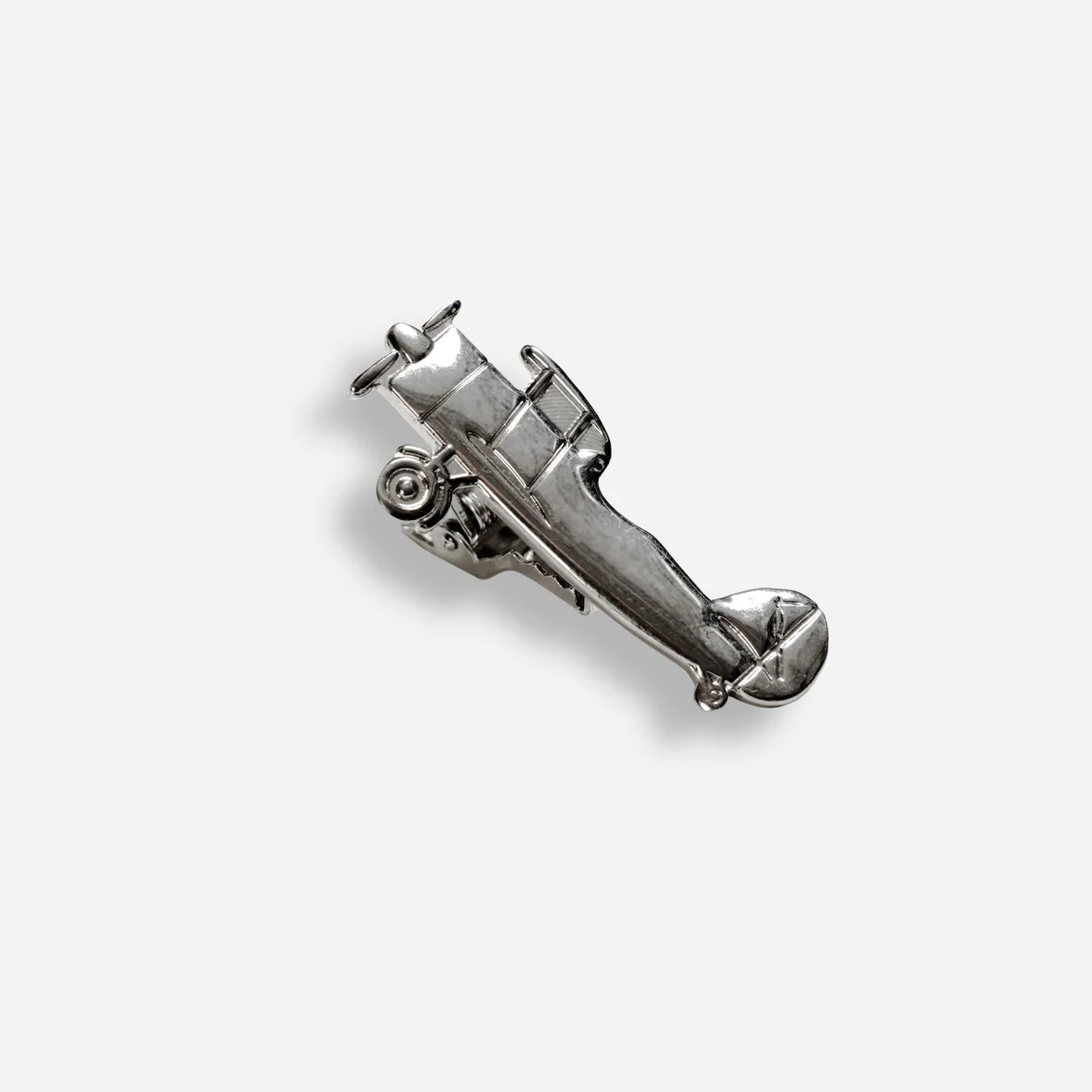 Vintage Airplane Silver Tie Bar