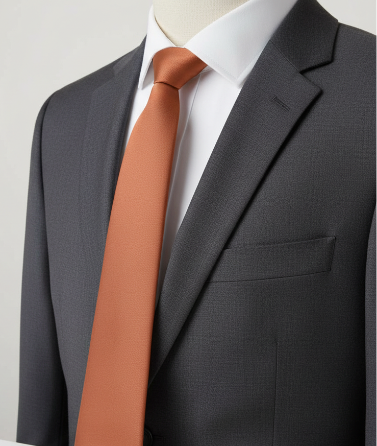 Grosgrain Solid Orange Tie