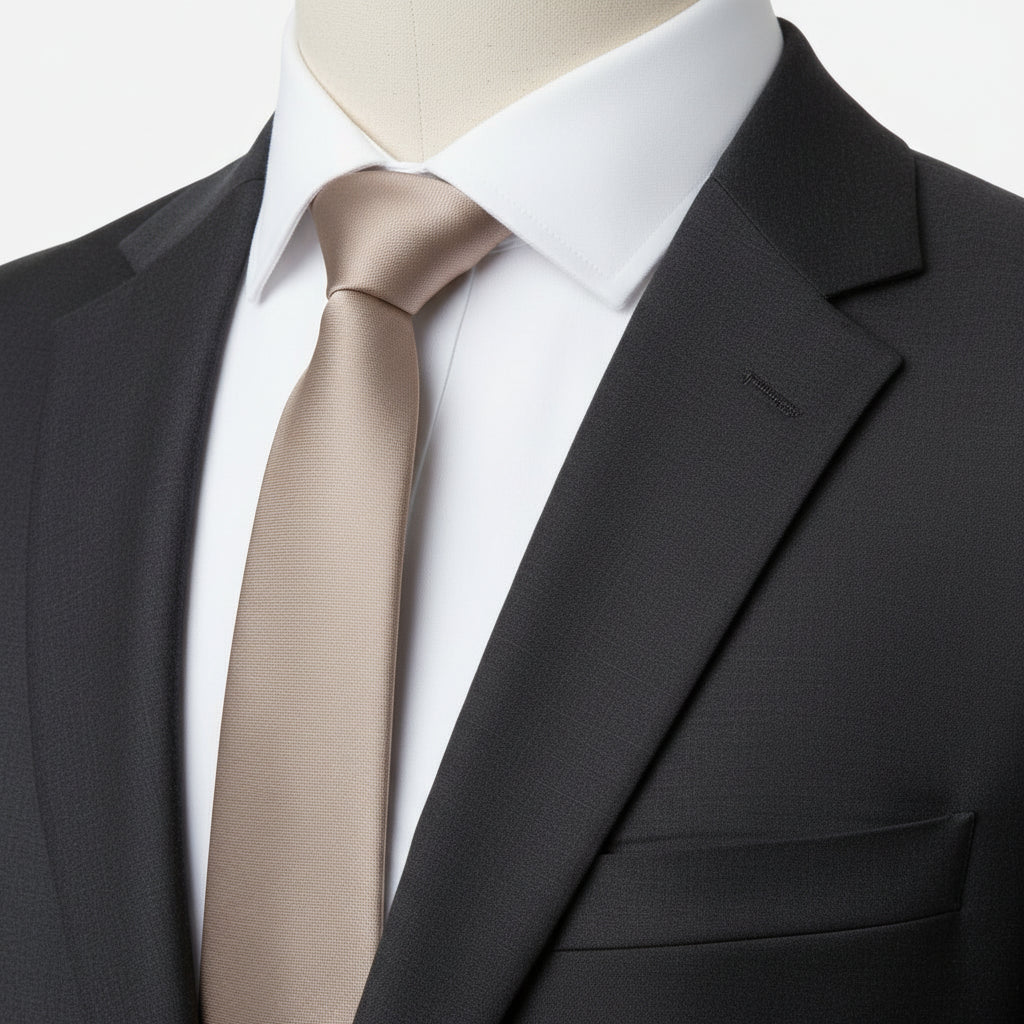 Grosgrain Solid Champagne Tie