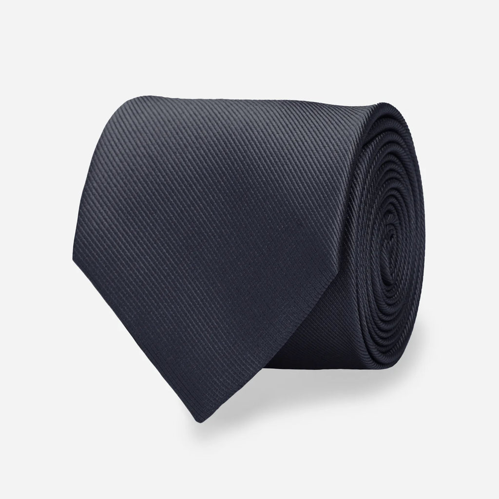 Grosgrain Solid Charcoal Tie