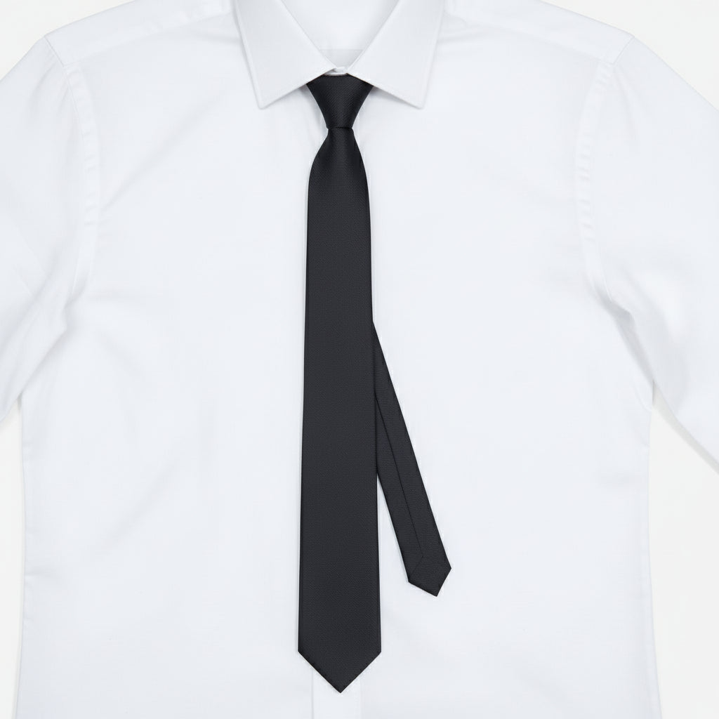 Grosgrain Solid Charcoal Tie