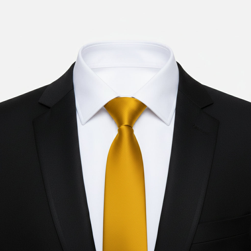 Grosgrain Solid Gold Tie