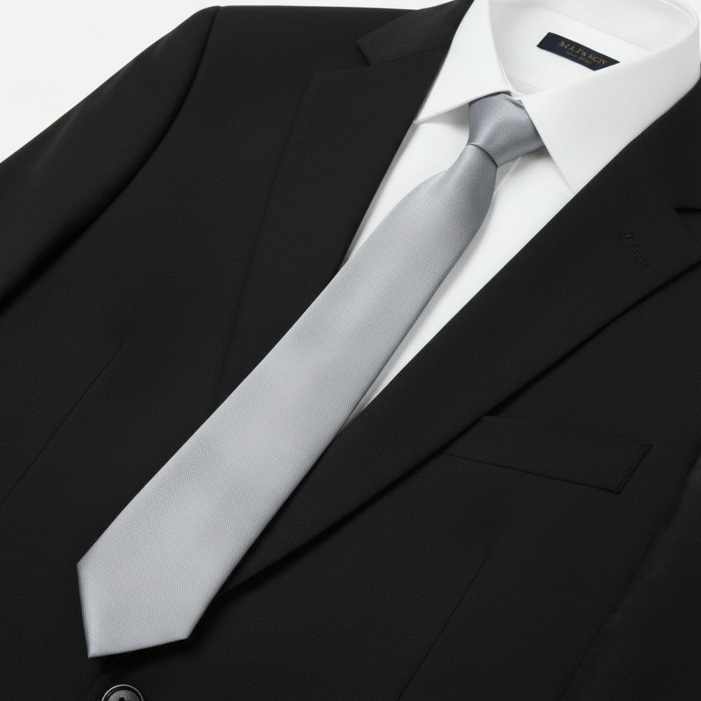 Grosgrain Solid Grey Tie