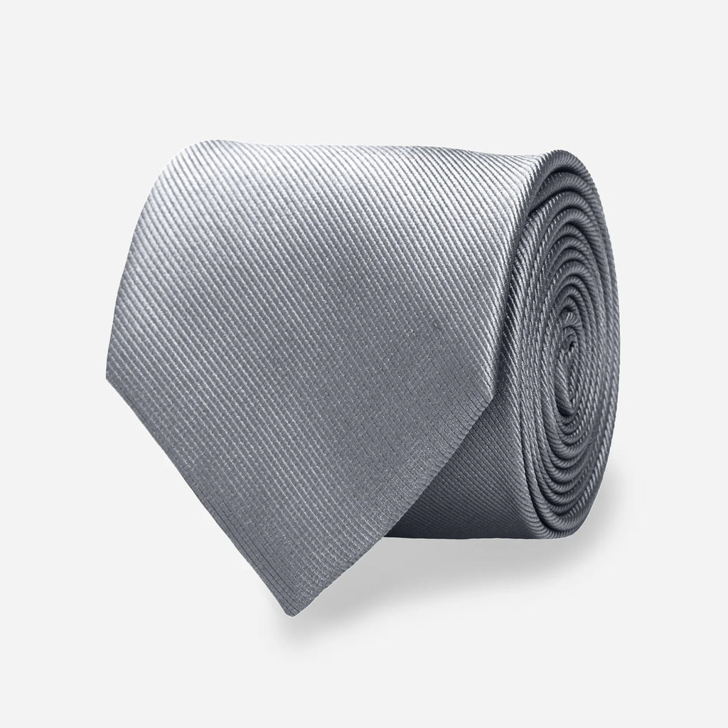 Grosgrain Solid Grey Tie