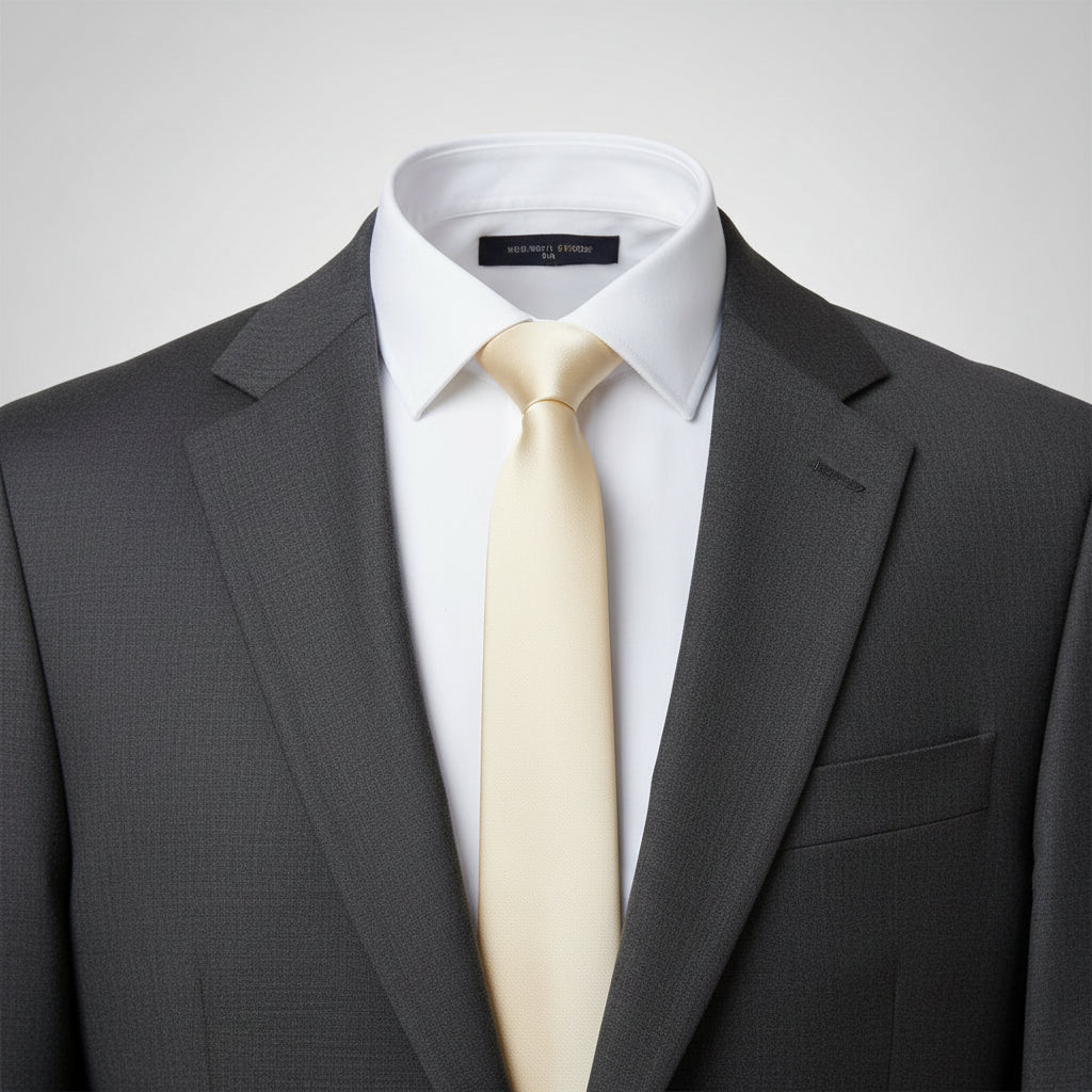 Grosgrain Solid Light Champagne Tie