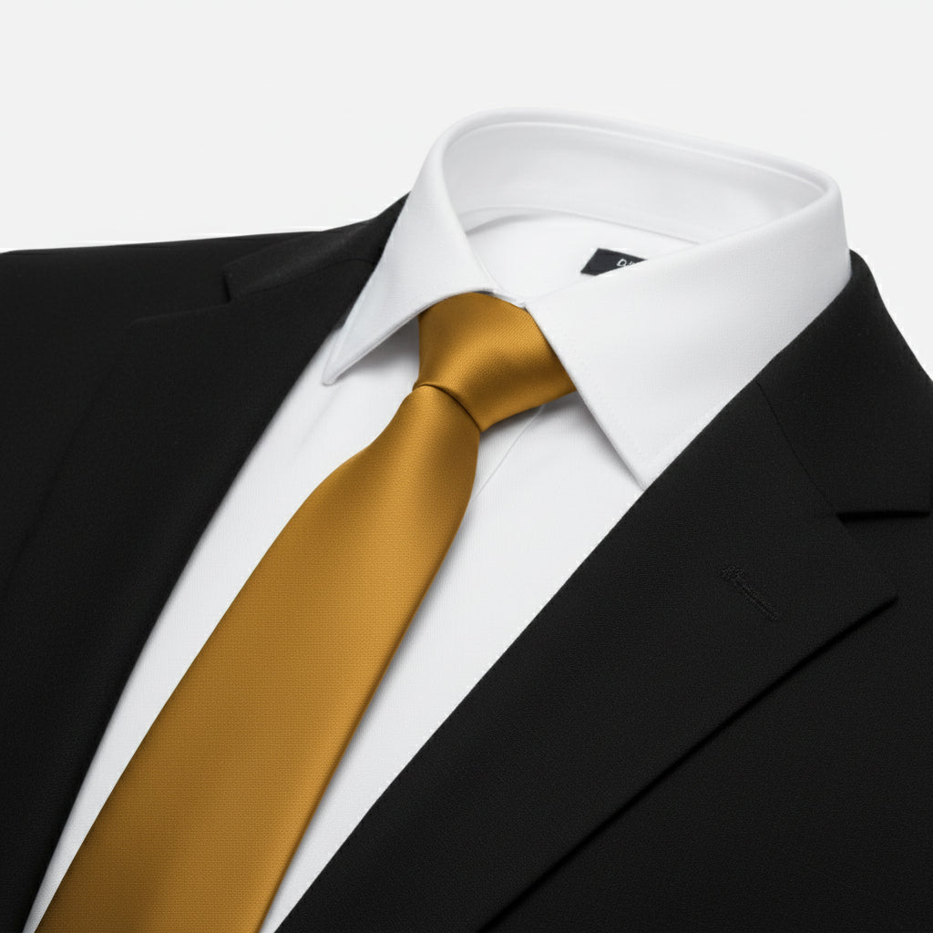 Grosgrain Solid Mustard Tie