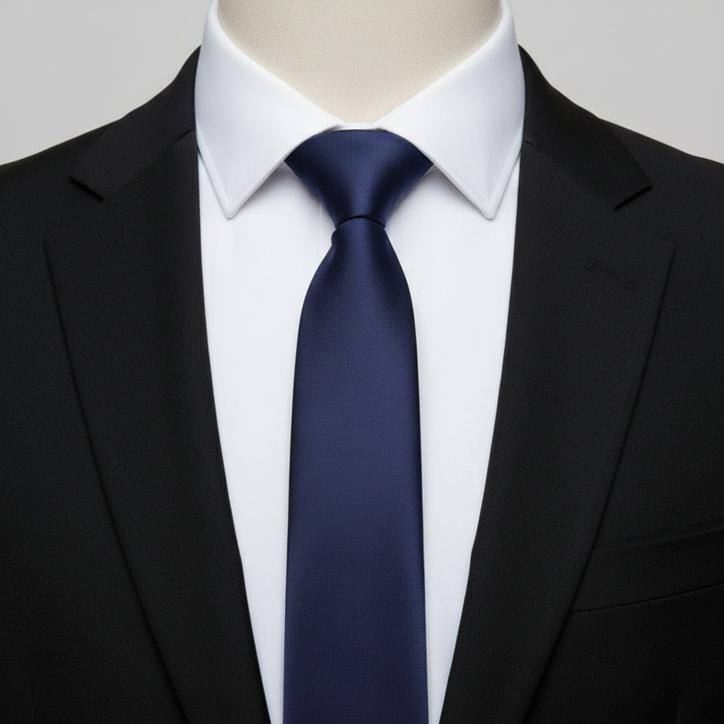 Grosgrain Solid Navy Tie