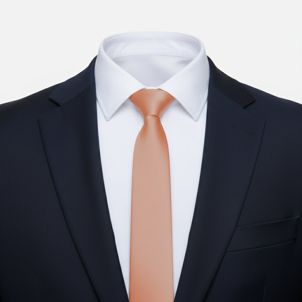 Grosgrain Solid Peach Tie