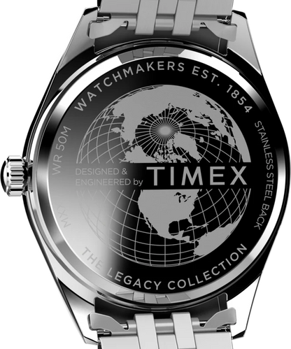 Timex Legacy Day and Date 41mm Stainless Steel Bracelet Watch | Teal