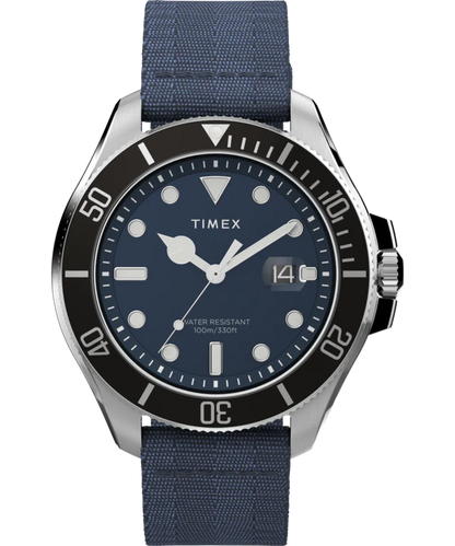 Harborside Coast 44mm Recycled Fabric Strap Watch | Blue