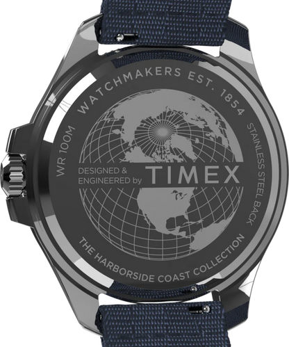 Harborside Coast 44mm Recycled Fabric Strap Watch | Blue