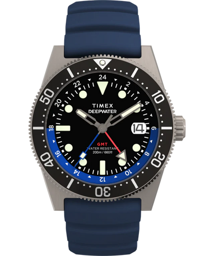 Deepwater Reef 200 GMT 41mm Synthetic Rubber Strap Watch | Blue