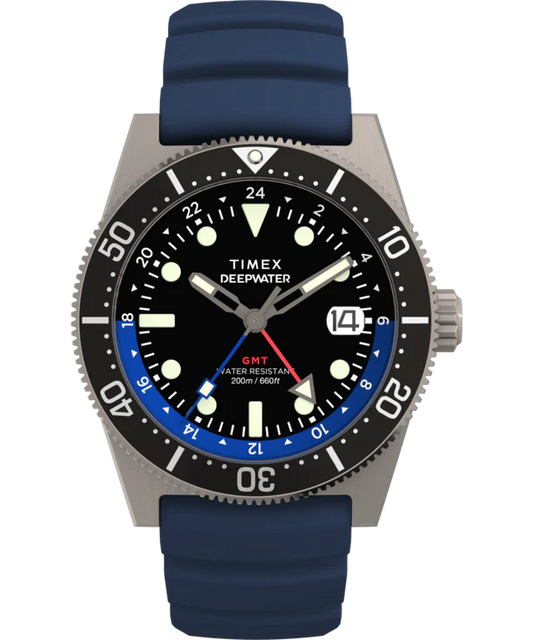 Deepwater Reef 200 GMT 41mm Synthetic Rubber Strap Watch | Blue