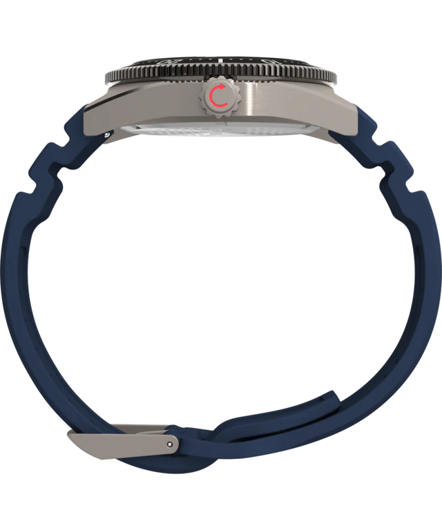 Timex® Deepwater Reef 200 GMT 41mm Synthetic Rubber Strap Watch | Blue