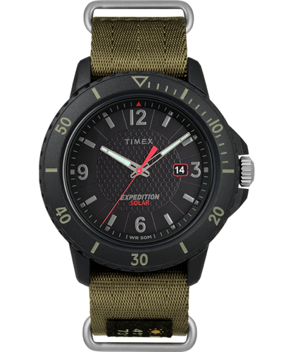 Expedition Gallatin Solar 44mm Fabric Strap Watch | Green