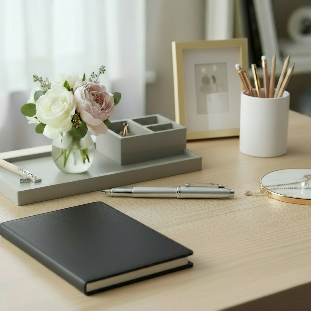 Sheaffer 100 9376 Expressions Blue and Pink Pearlised Gradient Fountain Pen with Chrome-plated Trims Fine Nib