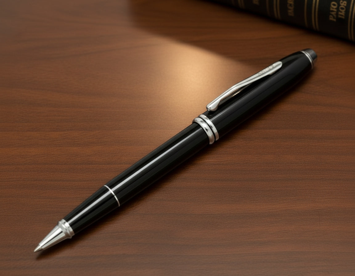 Cross® Townsend Black Lacquer with  Rhodium-plated Appointments Rollerball Pen