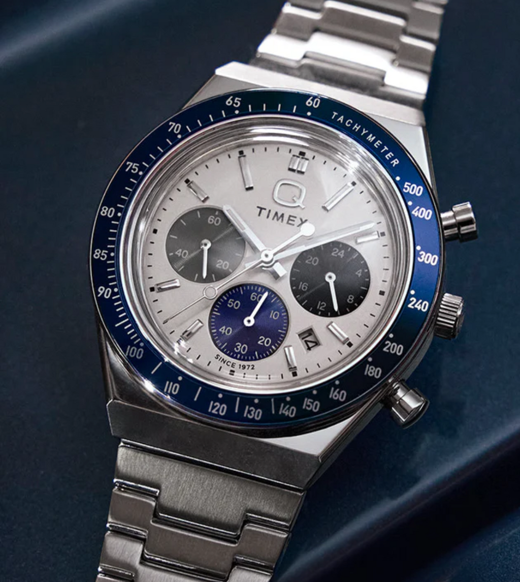 Q Timex® Chronograph 40mm Stainless Steel Bracelet Watch