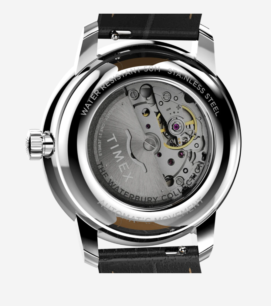 Timex® Waterbury Metropolitan Automatic 41mm Leather Strap Watch 
41 mm