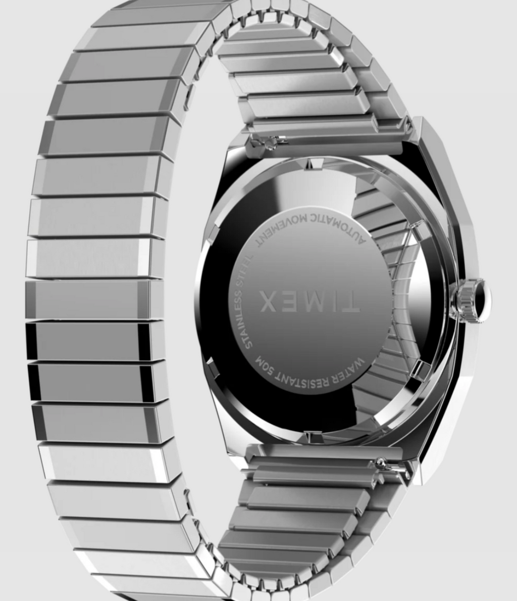 Timex® Automatic 1983 E Line 34mm Stainless Steel Expansion Band Watch