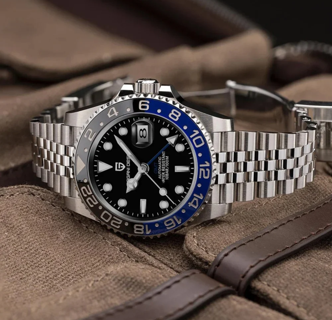 Pagani Design Automatic GMT  Black & Blue Jubilee bracelet