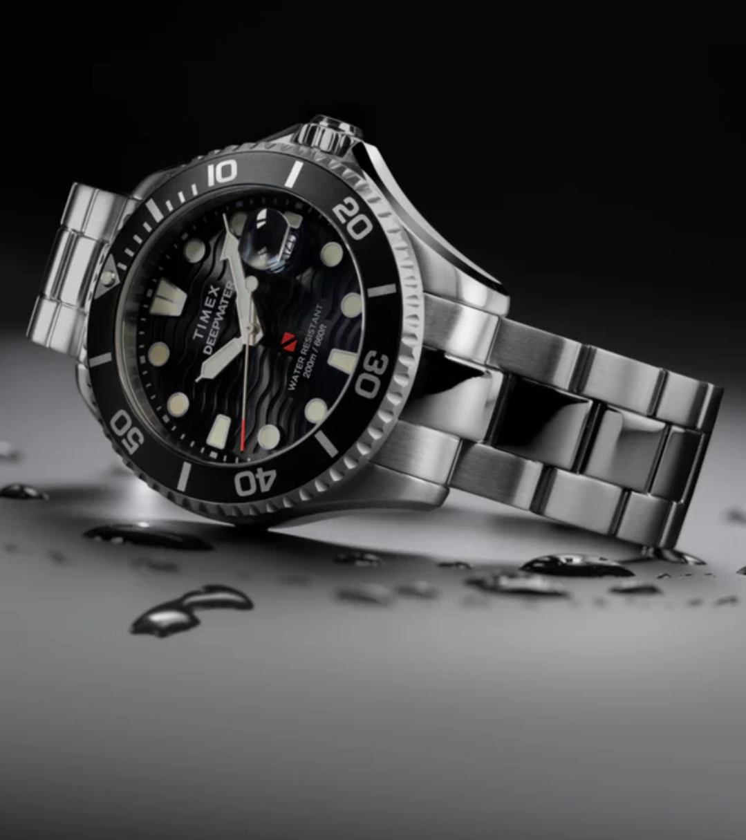 Timex® Deepwater Meridian 200 TW2W82000 44mm Stainless Steel Bracelet Watch