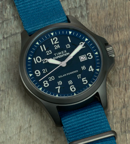 Expedition® Field Post Solar
41mm Eco-Conscious Fabric Strap Watch Blue