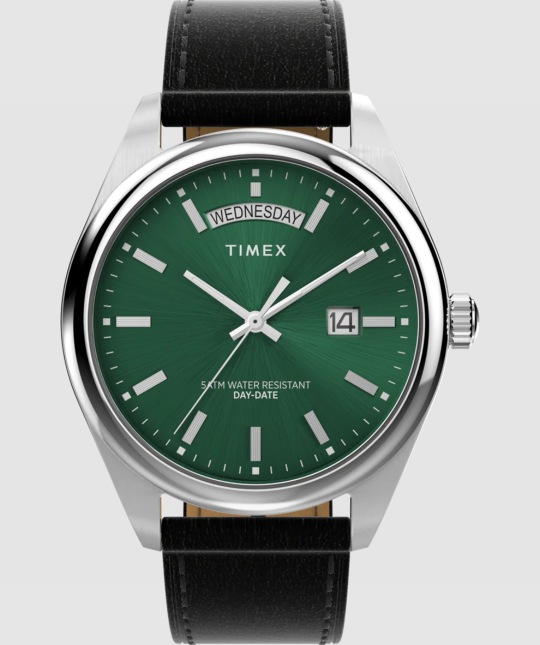 Timex® Legacy 41mm Leather Strap Watch | Green