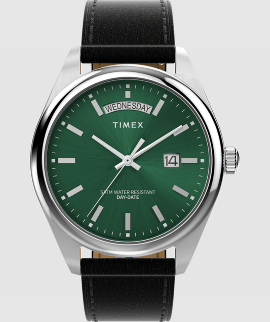Timex Legacy 41mm Leather Strap Watch | Green