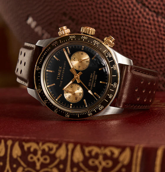 Waterbury Heritage Chronograph 39mm Leather Strap Watch